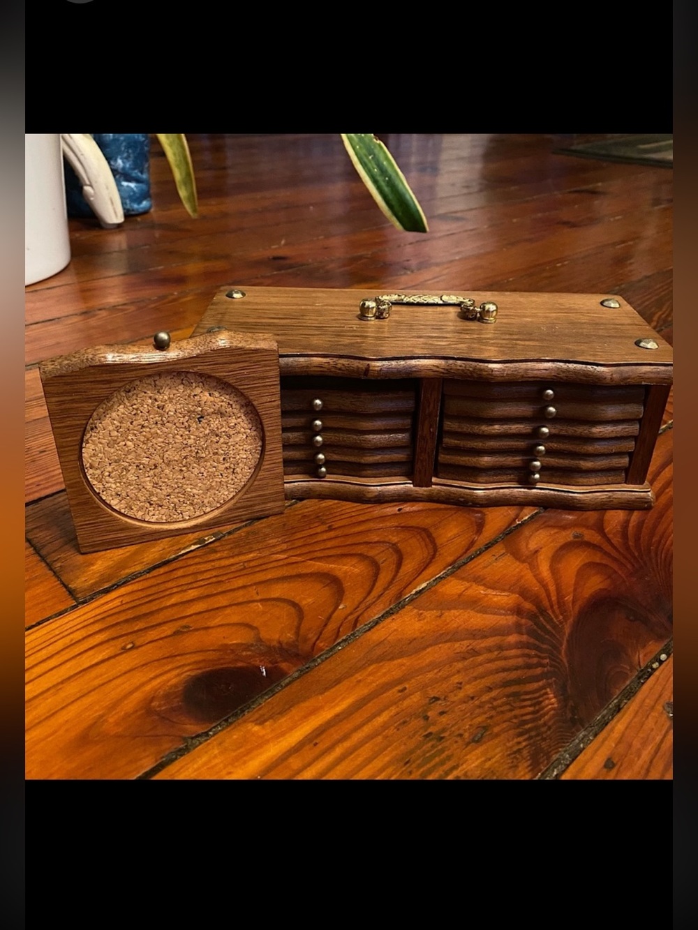 Vintage Mid Century Wood Cork Coasters set of 12